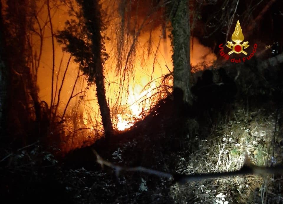 Vasto incendio a Pedavena: i vigili del fuoco domano le fiamme GALLERY