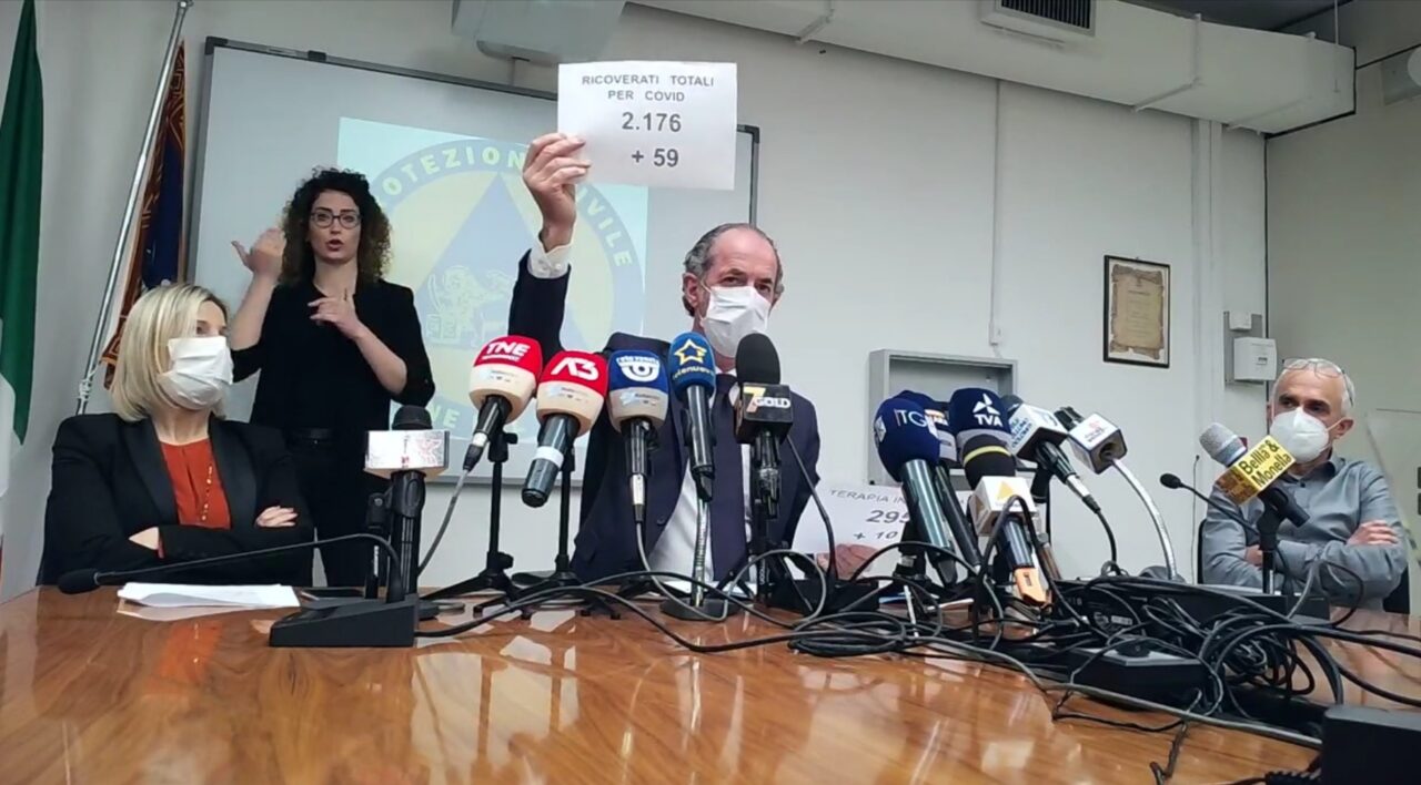 Zaia: “Abbiamo quasi finito i vaccini. Da giovedì nuovo portale per le prenotazioni” | +728 positivi Covid| Dati 29 marzo 2021