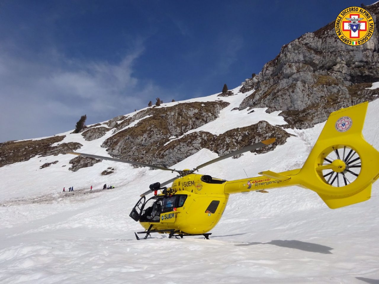 Scialpinista ferito sul monte Cristallo, recuperato dal soccorso Alpino