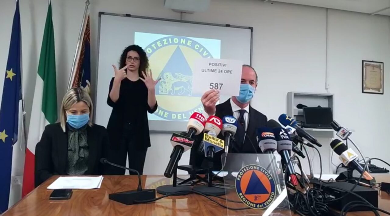 Zaia: “Se arrivano i vaccini contiamo di chiudere con gli over 60 per l’inizio dell’estate |+587 positivi Covid| Dati 12 aprile 2021