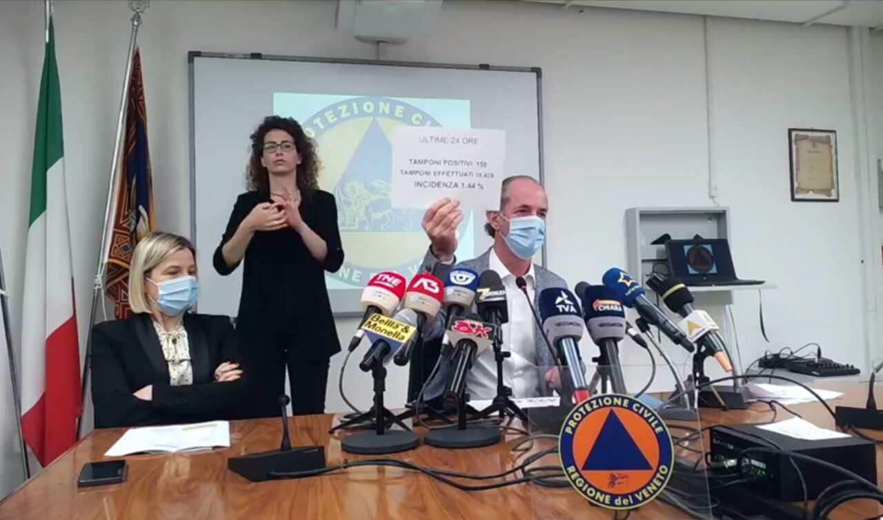 Covid, Zaia: “Aperto lo slot dei vaccini per chi ha esenzione del ticket per patologia” | +150 positivi | Dati 24 maggio 2021