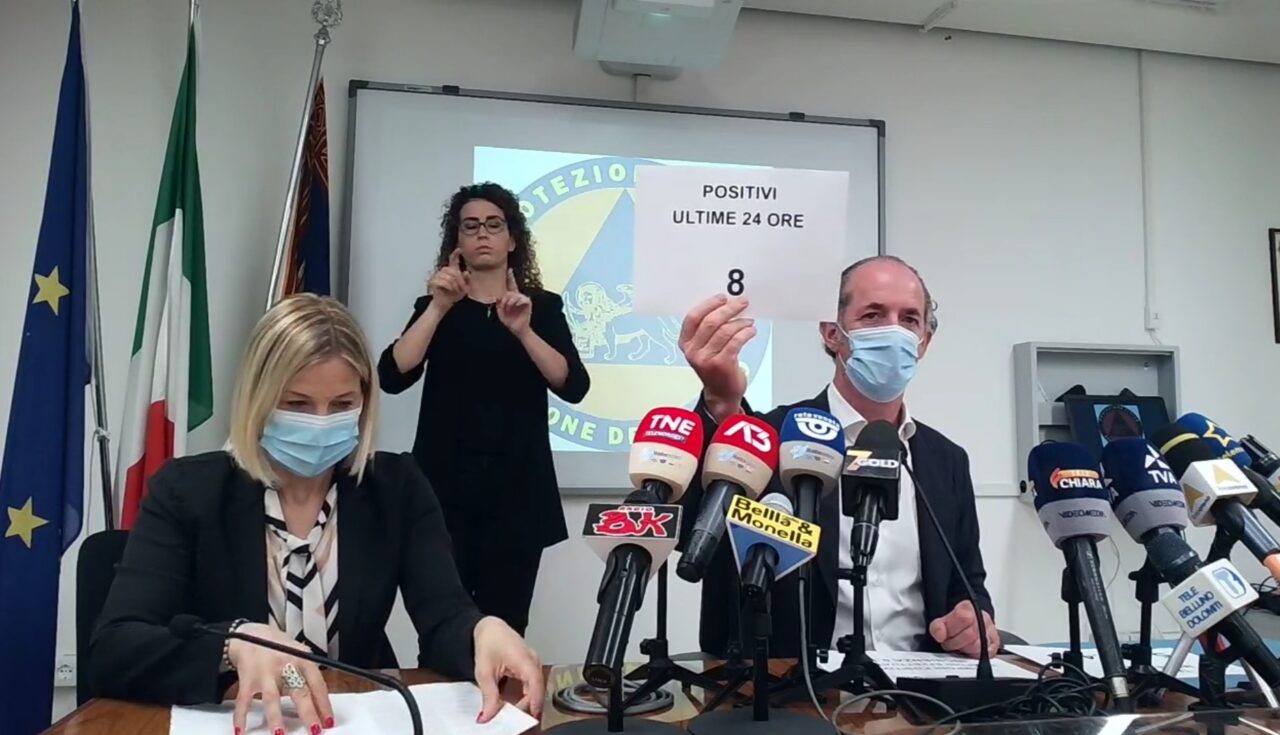 Zaia: “Dato sui contagi più basso di sempre. Stiamo finendo i vaccini” | +8 positivi| Dati 21 giugno 2021