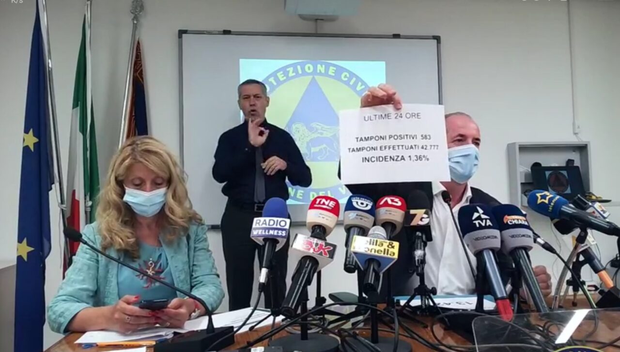 Zaia: “Accesso diretto al vaccino per la fascia 12-25 anni da domani” |+583 positivi Covid| Dati 12 agosto 2021
