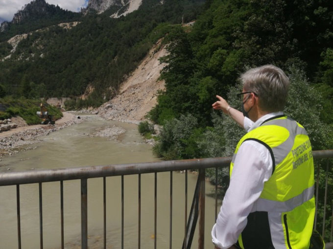 Perarolo di Cadore, prosegue l’iter per la messa in sicurezza del Boite: e la frana rallenta