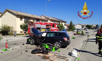 Incidente tra auto e moto a Feltre, ferito il centauro