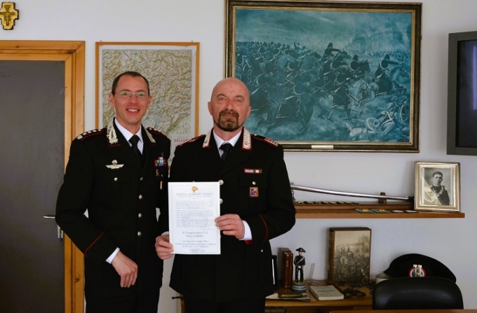 Carabinieri Belluno: il luogotenente Zardo lascia il servizio attivo