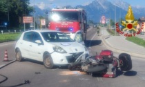 Incidente frontale auto-moto in via Prade a Belluno