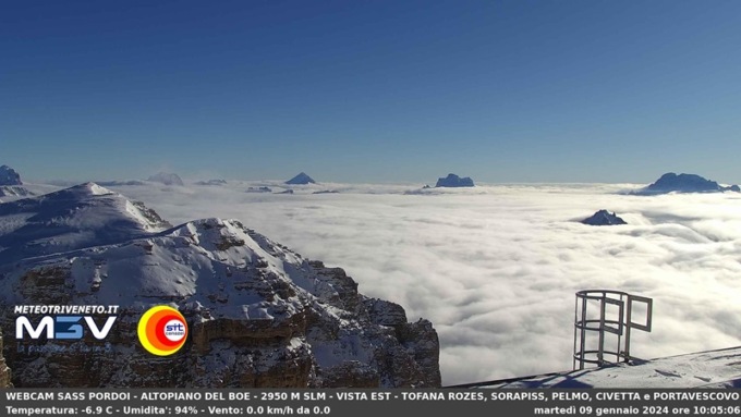 dolomiti nel mare di nubi