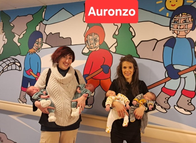 Davide, Lorenzo, Carlotta e Riccardo: 4 gemelli in 72 ore al San Martino (tutti di Auronzo)