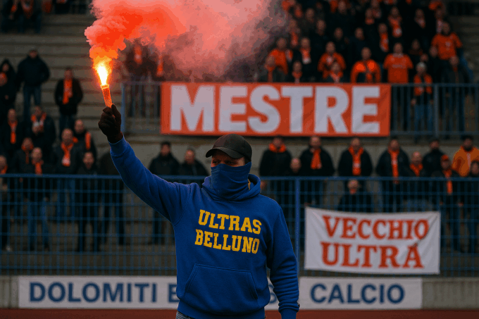 Daspo biennale per ultras bellunese, accese fumogeno nella curva avversaria