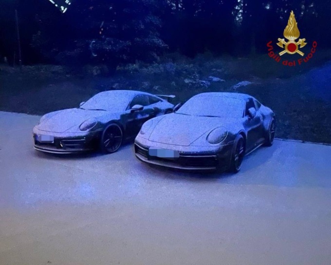 Frana a monte di San Vito di Cadore: polvere in tutta la vallata