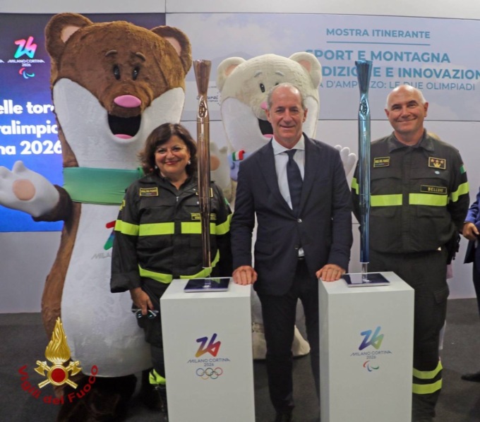 Longarone accende la fiamma olimpica: svelate le torce di Milano-Cortina 2026